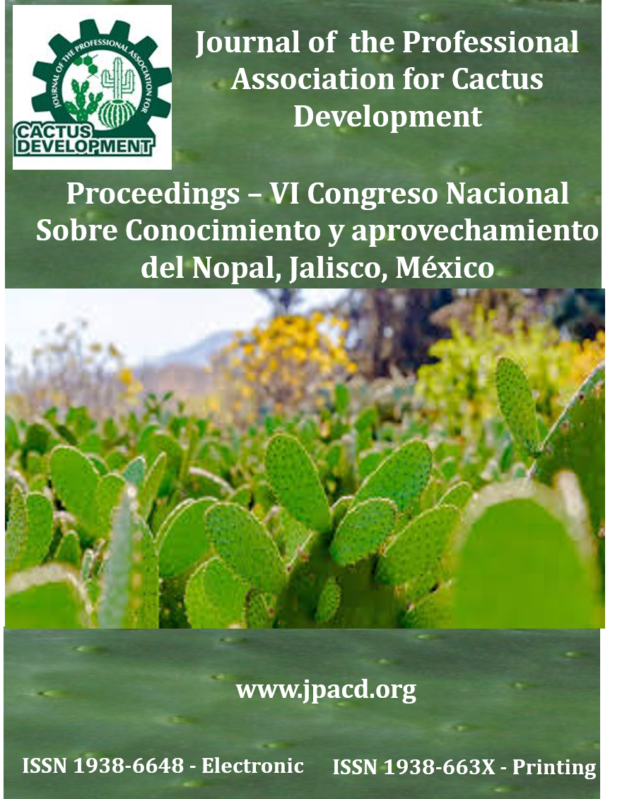 					View 1995: 1995: Proceedings-VI Congreso Nacional sobre Conocimiento y Aprovechamiento del Nopal. Jalisco, México
				